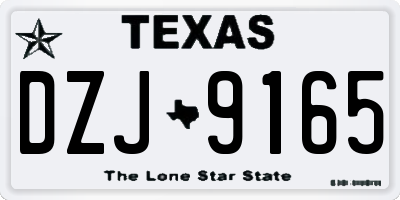 TX license plate DZJ9165
