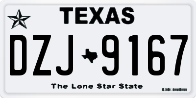 TX license plate DZJ9167