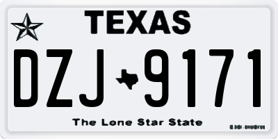 TX license plate DZJ9171