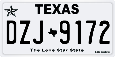TX license plate DZJ9172