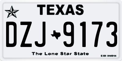 TX license plate DZJ9173