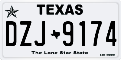 TX license plate DZJ9174