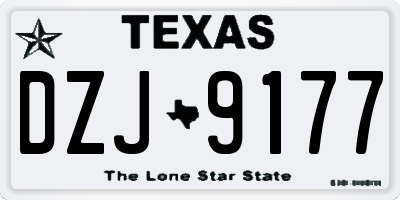 TX license plate DZJ9177