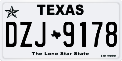 TX license plate DZJ9178