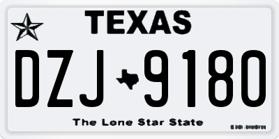 TX license plate DZJ9180