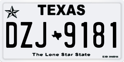 TX license plate DZJ9181