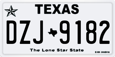 TX license plate DZJ9182