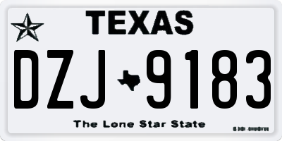 TX license plate DZJ9183