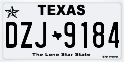 TX license plate DZJ9184