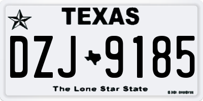 TX license plate DZJ9185