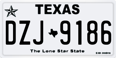TX license plate DZJ9186