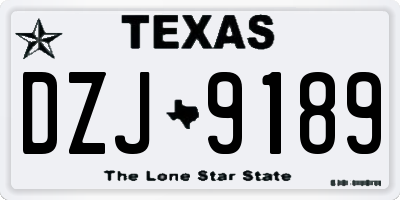TX license plate DZJ9189