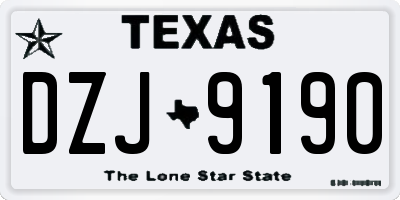 TX license plate DZJ9190
