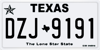 TX license plate DZJ9191