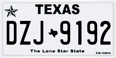 TX license plate DZJ9192