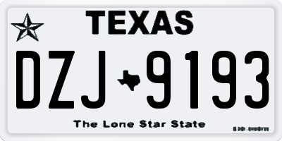 TX license plate DZJ9193