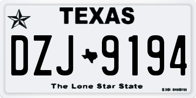 TX license plate DZJ9194