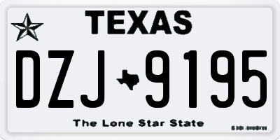TX license plate DZJ9195