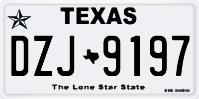 TX license plate DZJ9197