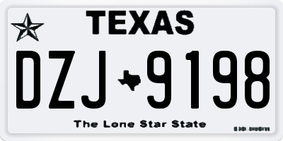 TX license plate DZJ9198