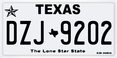 TX license plate DZJ9202
