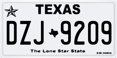 TX license plate DZJ9209