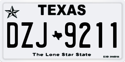 TX license plate DZJ9211
