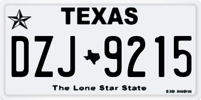 TX license plate DZJ9215