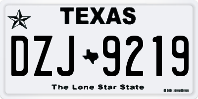 TX license plate DZJ9219