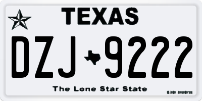 TX license plate DZJ9222