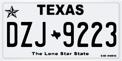 TX license plate DZJ9223