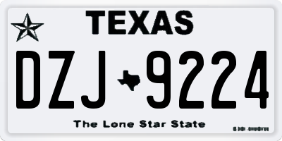 TX license plate DZJ9224
