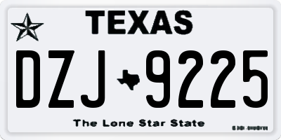 TX license plate DZJ9225