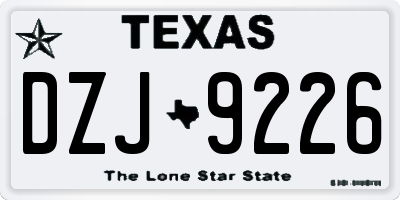 TX license plate DZJ9226