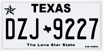 TX license plate DZJ9227