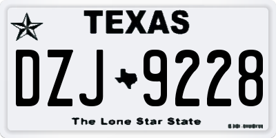 TX license plate DZJ9228