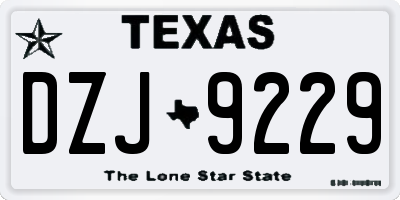 TX license plate DZJ9229