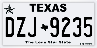 TX license plate DZJ9235