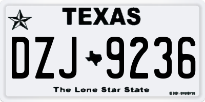 TX license plate DZJ9236