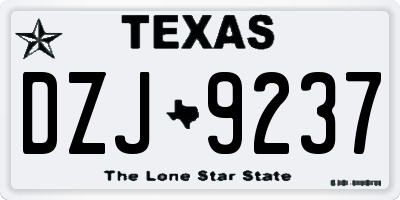 TX license plate DZJ9237