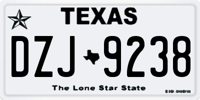 TX license plate DZJ9238