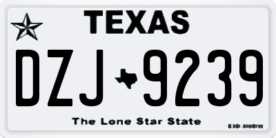 TX license plate DZJ9239