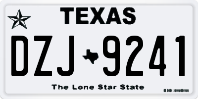 TX license plate DZJ9241