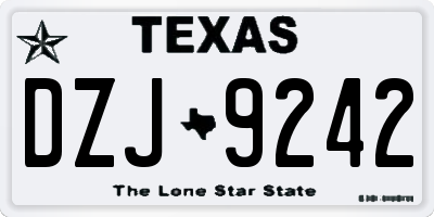 TX license plate DZJ9242