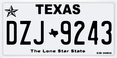 TX license plate DZJ9243