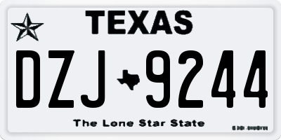 TX license plate DZJ9244