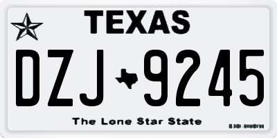 TX license plate DZJ9245