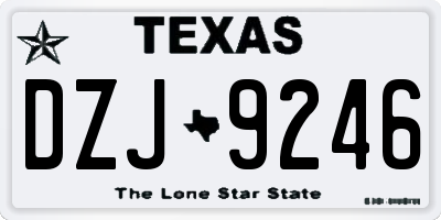TX license plate DZJ9246