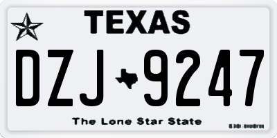 TX license plate DZJ9247