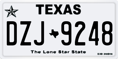 TX license plate DZJ9248